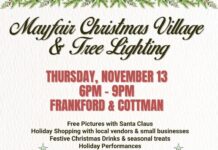 Christmas tree lighting at Frankford and Cottman