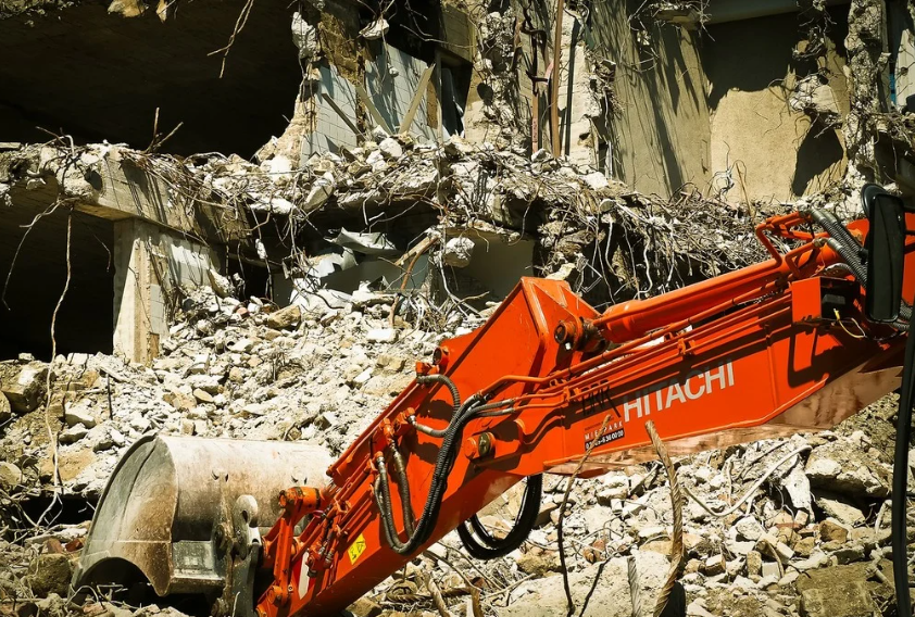 Demolition site at Grays Ferry parking garage