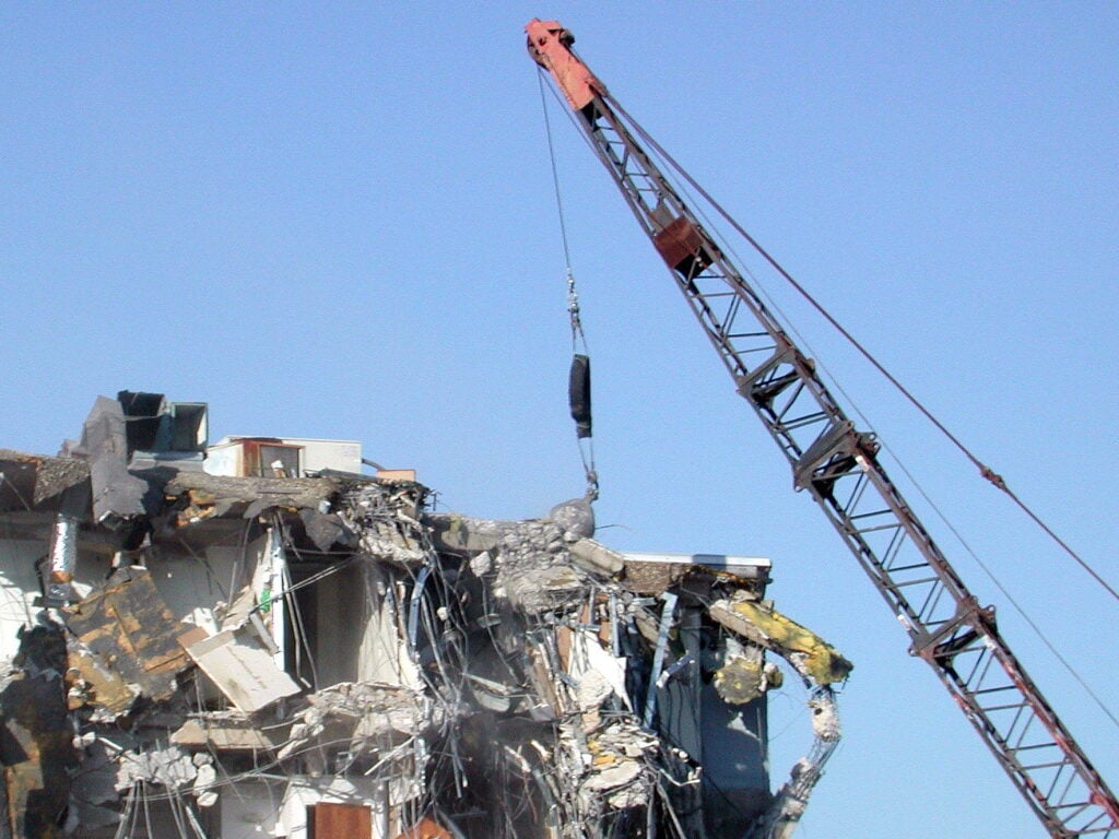 Grays Ferry parking garage collapse demolition site