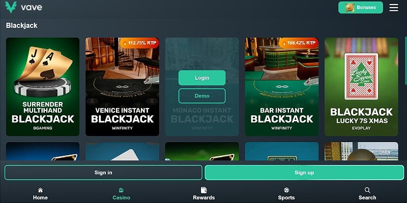 Vave casino cashier with instant crypto payout methods